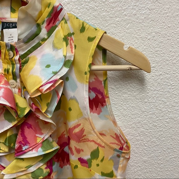 J. Crew Factory Waterfall Ruffle Blouse Size 2 - Picture 3 of 5